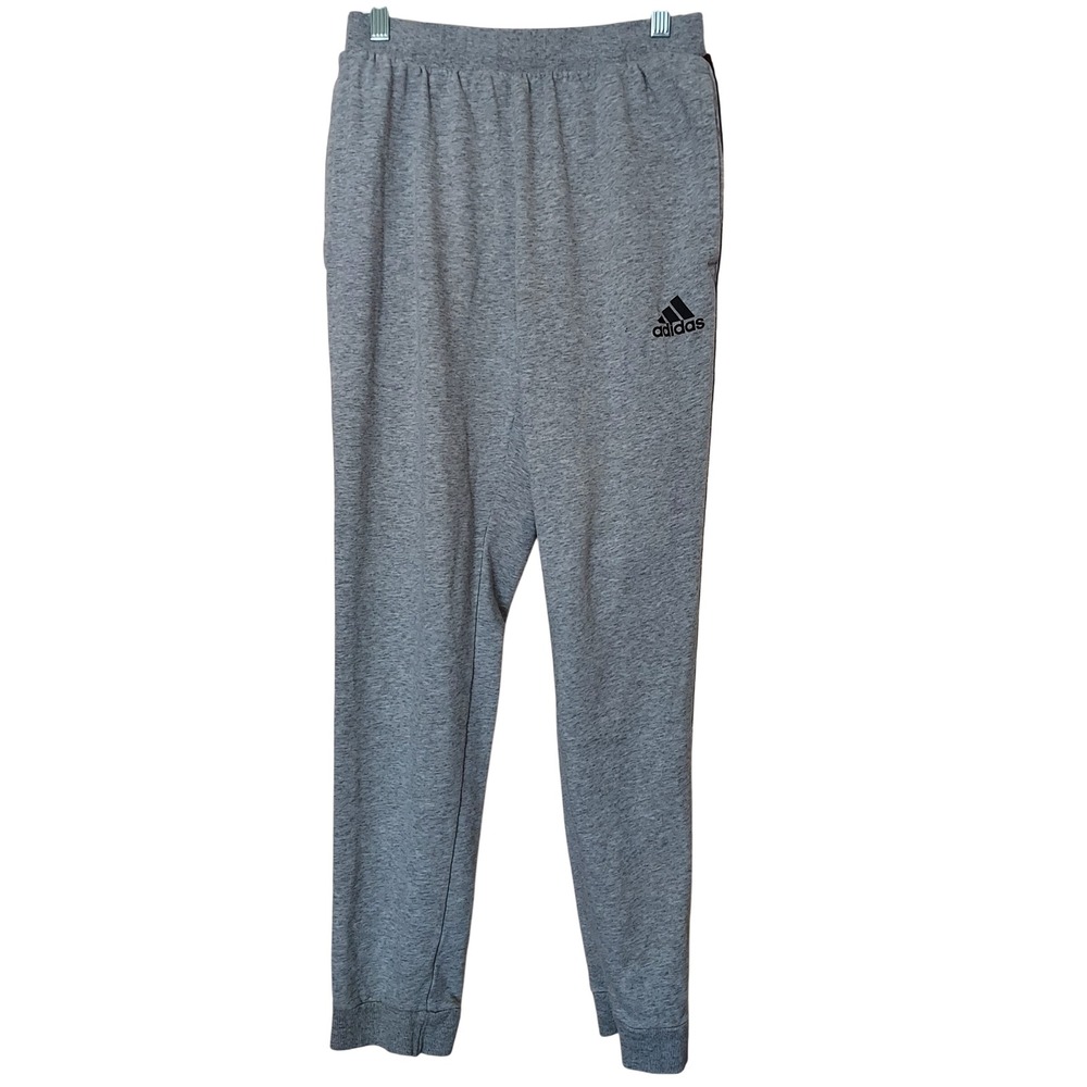 Adidas Mens Essentials Tape Sweatpants Jogger Gray Activewear‎ M